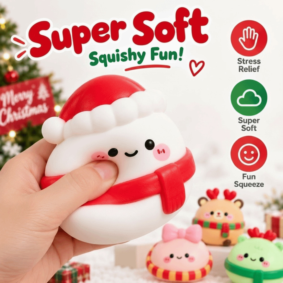 Party Games For Christmas - Christmas Snowman Squishy Fidget Toy Soft